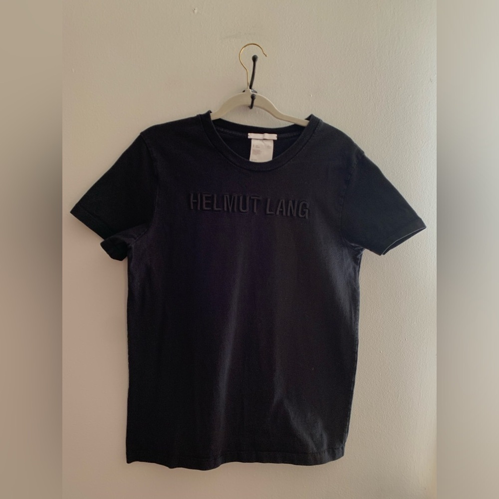 Helmut Lang Tonal Embroidered Logo T-Shirt size Women’s L - Picture 9 of 11
